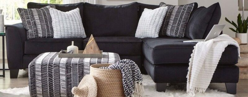 Groovy Black Sectional