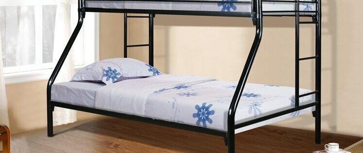 Twin-Full Black Metal Bunkbed