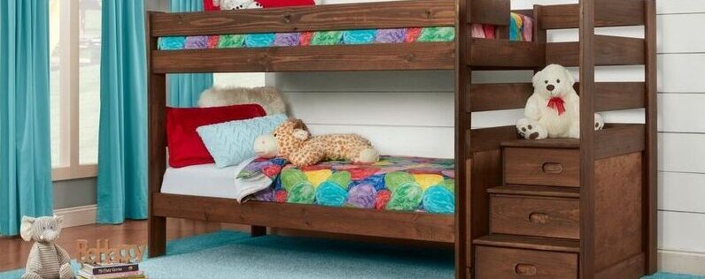 Twin-Twin Stair Chestnut Bunkbed