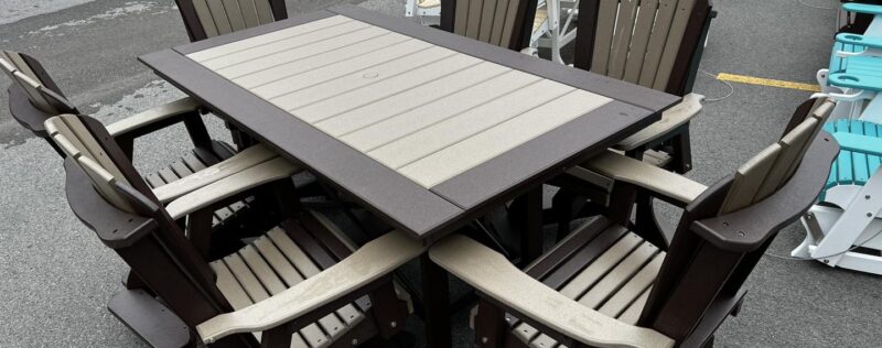 40 x 72 Pub Table with 6 Swivel Chairs