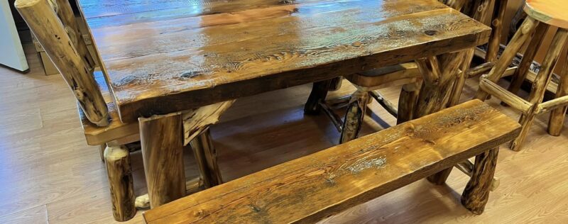 Amish Barnwood 5ft Dining Set Amish Barnwood 5ft Dining Set