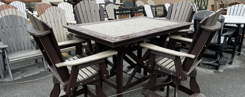 40 x 72 Bar Table with 6 Swivel Chairs (FULL WOODGRAIN) 40 x 72 Bar Table with 6 Swivel Chairs (FULL WOODGRAIN)