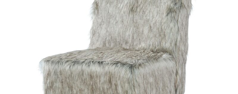 1550 Brown Wolf Fur Accent Chair
