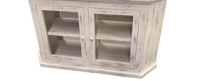 Antique White Corner TV Stand