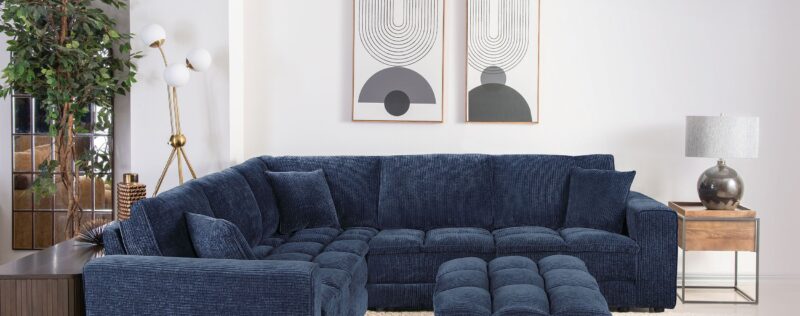 Atlantic Blue Sectional, Mod.