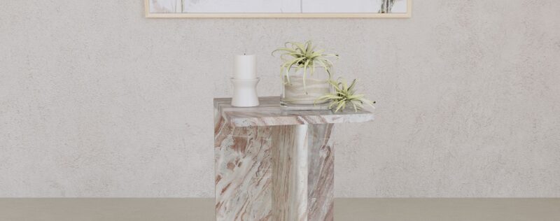 Bowdoin Grey Marble Side Table