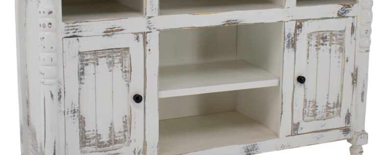 Clarice Rustic White 63in TV Stand