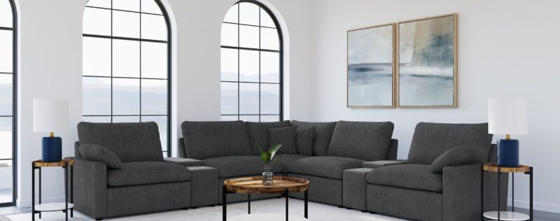 Collins Dark Grey Sectional, Mod.