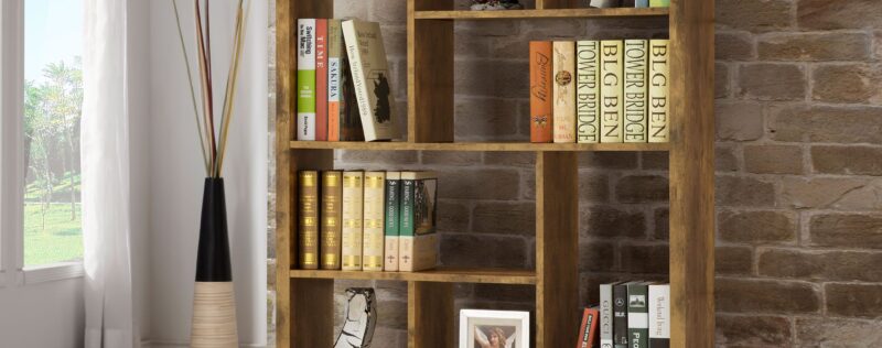 Delwin Rustic Nutmeg Bookcase