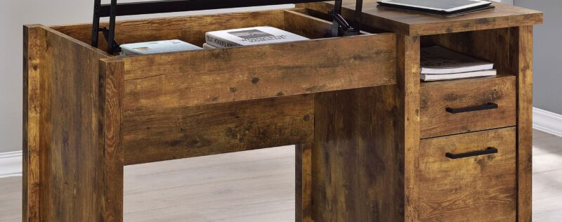 Delwin Rustic Nutmeg Lift Top Desk