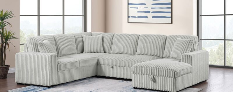 Devonshire Grey Sleeper Sectional