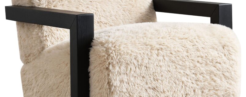 Fitzroy Latte Fur Accent Chair