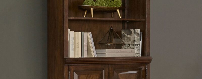 Hartshill Burnished Oak Bookcase with Doors