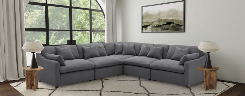 Hobson Charcoal Sectional, Mod.