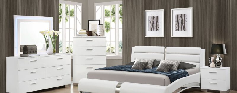 Jeremaine White LED Bedroom