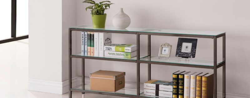 Kate Black Nickel Bookcase