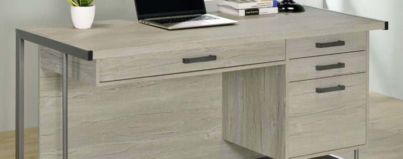 Loomis Whitewashed Grey Desk