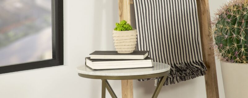 Malthe Antique Gold Side Table