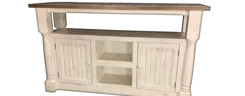 Martha Weathered White 50in-70in TV Stand
