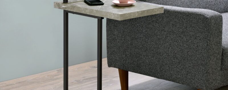 Maxwell Grey Marble Side Table