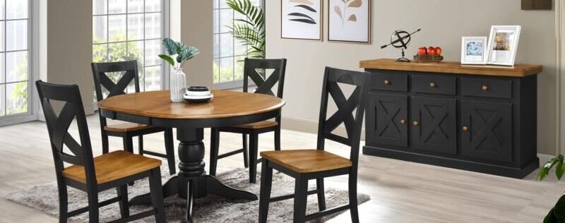 Quinton Pecan Round Dining