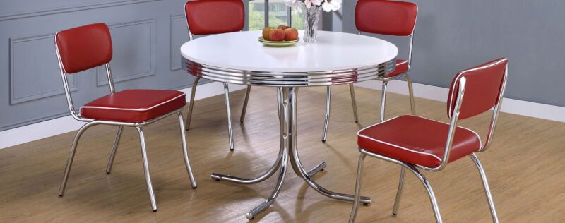 Retro Round Red & White Dining
