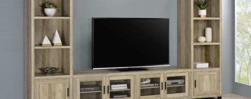 Sachin Distressed Pine 79in TV Wall