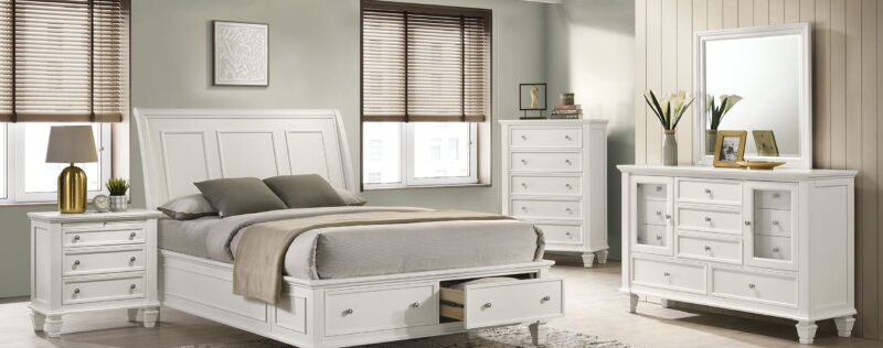 Sandy Beach Cream White Storage Bedroom