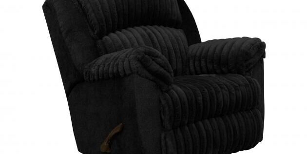 Shaggy Black Recliner