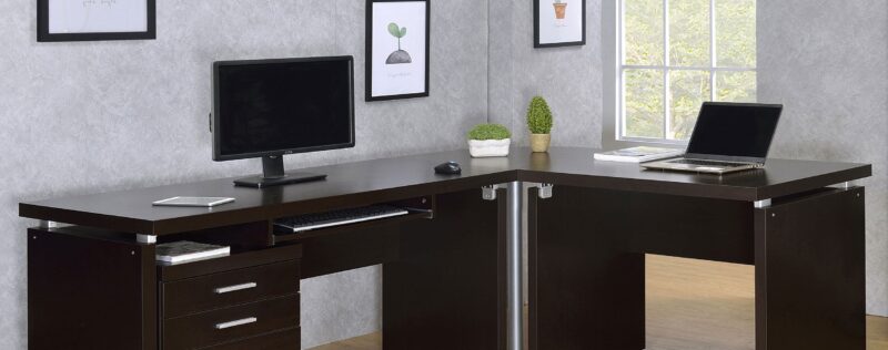 Skylar Cappuccino L-Shaped Desk
