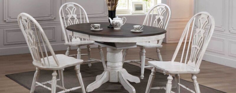Vintage Estates White Round Dining
