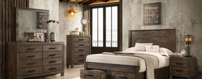 Woodmont Rustic Golden Brown Storage Bedroom