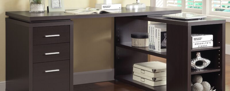 Yvette Cappuccino L-Shaped Desk