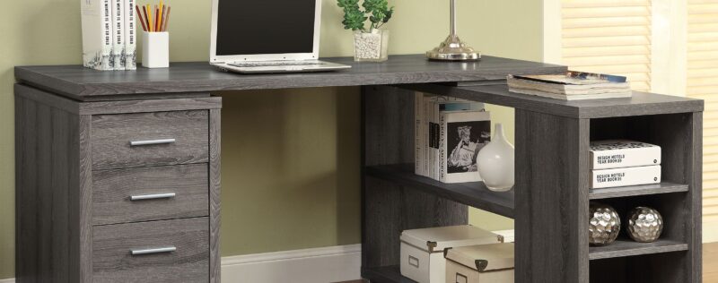 Yvette Weathered Grey L-Shaped Desk